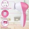 Facial Cleansing Brush Waterproof Face Spin Cleaning Brush with 5 Brush Heads Deep Cleansing Body Facial Brush Set for Gentle Exfoliating Removing Bla