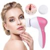 Facial Cleansing Brush Waterproof Face Spin Cleaning Brush with 5 Brush Heads Deep Cleansing Body Facial Brush Set for Gentle Exfoliating Removing Bla