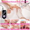 Portable Electric Nail Drill Bit 45000 RPM With 11 Bits Base Waist Clip Cordless Rechargeable Nail File Machine For Professional Salon Home Acrylic Na