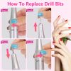 Portable Electric Nail Drill Bit 45000 RPM With 11 Bits Base Waist Clip Cordless Rechargeable Nail File Machine For Professional Salon Home Acrylic Na
