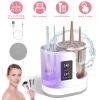 3 In 1 Electric Makeup Brush Cleaner USB Powered Automatic Brush Blender Machine with Timer Digital Display Cleaning Drying Brush Storage For All Type