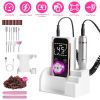 Portable Electric Nail Drill Bit 45000 RPM With 11 Bits Base Waist Clip Cordless Rechargeable Nail File Machine For Professional Salon Home Acrylic Na