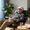 Eye Massager with Heat Air Compression & Vibration Voice Control 4 Massage Modes Wireless Music Playback Foldable Eye Massage Mask with Adjustable Int