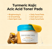 Turmeric Kojic Acid Toner Pads with Tranexamic Acid, Daily Brightening Exfoliating Facial Cotton Pads