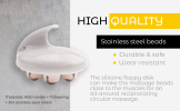 Ergonomic Rolling Body Massager - Deep Tissue Cellulite Massager Roller with Stainless Steel Beads for Pain Relief, Muscle Tension, Lymphatic Drainage