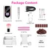 Portable Electric Nail Drill Bit 45000 RPM With 11 Bits Base Waist Clip Cordless Rechargeable Nail File Machine For Professional Salon Home Acrylic Na