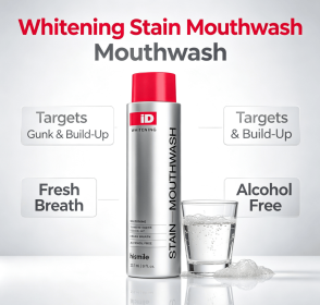 Stain Removing Whitening Mouthwash, Alcohol Free Daily Oral Care Rinse for Fresh Breath, Mild Gentle Clean Formula to Reduce Surface Stains