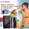 SPF50+ Men's Daily Sunscreen Lotion Lightweight Oil Control Non Greasy Facial Body Sun Protection Cream for Outdoor Workout Beach Travel Male Skin Car