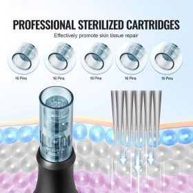 Professional Microneedling Pen, Electric Derma Pen with 5PCS * 16Pin Disposable Cartridges