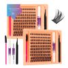 2026 Fairy Tale False Eyelashes -  Azenlo Beginner's DIY Eyelash Extension Kit, 120 Clusters Of Large-capacity False Eyelashes, Includes Glue