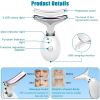 Neck Face Massager Face Sculpting Tool 3 Colour Modes and Vibration for Facial Massager for Double Chin - Red