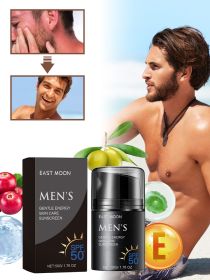 SPF50+ Men's Daily Sunscreen Lotion Lightweight Oil Control Non Greasy Facial Body Sun Protection Cream for Outdoor Workout Beach Travel Male Skin Car