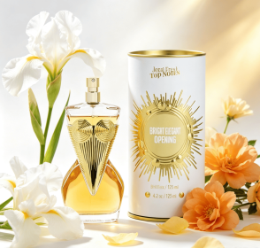 125ml Luxurious Floral Amber Scent Perfume for Her, All Day Long Lasting Fragrance, Artistic Shaped Spray Bottle with Decorative Tin Can