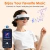 Eye Massager with Heat Air Compression & Vibration Voice Control 4 Massage Modes Wireless Music Playback Foldable Eye Massage Mask with Adjustable Int