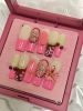 2026 Gothic charm finely crafted wearable nails, Valentine's Day medium square press-on false nail set, hand-made false nail pieces