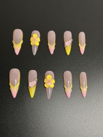 2026 Gothic Charm Press-on Nails, Valentine's Day Medium Almond-shaped Press-on False Nail Set. Handmade False Nail Tips (size: S)