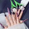 2026 Gothic charm press-on nails, Valentine's Day long almond-shaped press-on false nail set, handcrafted false nail pieces