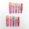2026 Gothic charm exquisitely crafted wearable nails, Valentine's Day long square press-on false nail set, hand-made false nail pieces