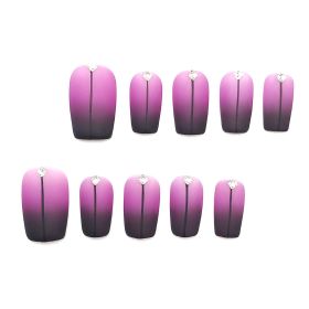 2026 Gothic charm carefully crafted wearable nails, Valentine's Day short square press-on false nail set, handcrafted false nail pieces (size: L)