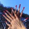 2026 Gothic charm finely crafted wearable nails, Valentine's Day long square press-on false nail set, handcrafted false nail pieces