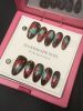2026 Gothic Charm Wearable Nails - Valentine's Day Short Almond-Shaped Press-On Fake Nail Set. Handmade fake nail plates,
