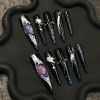 2026 Gothic Charm Wearable Nails, Valentine's Day Long Almond-shaped Press-on False Nails Set, Handmade False Nail Tips