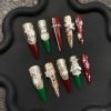 2026 Gothic Charm Press-on Nails, Valentine's Day Long Almond-shaped Press-on Fake Nail Set, Handmade Fake Nail Tips