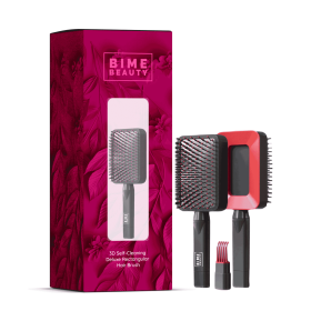 3D Self-cleaning Deluxe Rectangular Hair Brush (Color: Red)