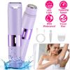 2 In 1 Bikini Trimmer for Women Dual Head Cordless Body Shaver IPX5 Waterproof Rechargeable Pubic Hair Razor Wet And Dry Use for Bikini Underarm Leg A