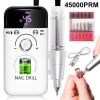 45000RPM Rechargeable Electric Nail Drill Machine Professional Nail Drills for Gel Nails Polish Portable Nail File Manicure Tool