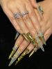 2026 Gothic-style charming press-on nails, Valentine's Day long almond-shaped press-on false nail set, handcrafted false nail pieces