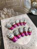 2026 Gothic Charm Exquisitely Crafted Press-on Nails - Valentine's Day Medium Square Press-on Fake Nail Set. Handmade Fake Nail Tips