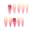 2026 Gothic-style charming press-on nails, Valentine's Day medium almond-shaped press-on false nail set. Handmade false nail pieces