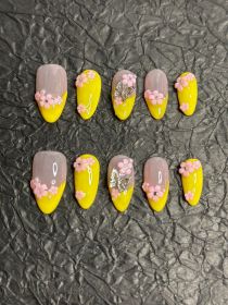 2026 Gothic Glam Press-On Nails, Valentine's Day Short Almond Shaped Press-On False Nail Set. Handcrafted False Nail Tips (size: S)
