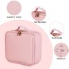 Travel Makeup Bag with LED Mirror Makeup Case Organizer with 3 Light Colors Adjustable Dividers Brush Holder Magnifying Mirror Dimmable USB Rechargeab