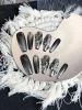2026 Gothic Charm Finely Crafted Wearable Nails - Valentine's Day Medium Square Press-on Fake Nail Set. Handmade fake nail plates,