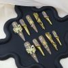 2026 Gothic-style charming press-on nails, Valentine's Day long almond-shaped press-on false nail set, handcrafted false nail pieces