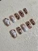 2026 Gothic charm finely crafted wearable nails, Valentine's Day short square press-on false nail set, handcrafted false nail pieces