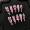 2026 Gothic Charm Press-on Nails, Valentine's Day Medium Almond-shaped Press-on False Nail Set. Handmade false nail pieces