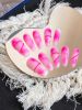 2026 Gothic Charm Exquisitely Crafted Wearable Nails - Valentine's Day Medium Square Press-on False Nail Set. Handmade false nail pieces