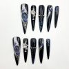 2026 Gothic Charm Wearable Nails, Valentine's Day Long Almond-shaped Press-on False Nails Set, Handmade False Nail Tips