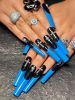 2026 Gothic charm exquisitely crafted wearable nails, Valentine's Day long square press-on false nail set, handcrafted false nail pieces