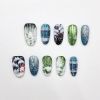 2026 Gothic Charm Wearable Nails, Valentine's Day Short Almond-shaped Press-on False Nail Set. Handmade false nail pieces