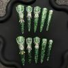 2026 Gothic charm wearable nails, Valentine's Day long almond-shaped press-on false nail set, handcrafted false nail pieces