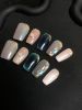 2026 Gothic charm finely crafted wearable nails, Valentine's Day short square press-on false nail set, hand-made false nail pieces