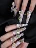 2026 Gothic charm finely crafted wearable nails, Valentine's Day medium square press-on false nail set, handcrafted false nail pieces