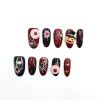 2026 Gothic Charm Wearable Nails, Valentine's Day Short Almond-shaped Press-on False Nail Set. Handmade False Nail Tips