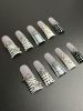 2026 Gothic charm meticulously crafted wearable nails, Valentine's Day long duck-bill shaped press-on false nail set, handcrafted false nail pieces