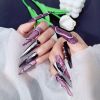 2026 Gothic charm press-on nails, Valentine's Day long almond-shaped press-on false nail set, handcrafted false nail pieces